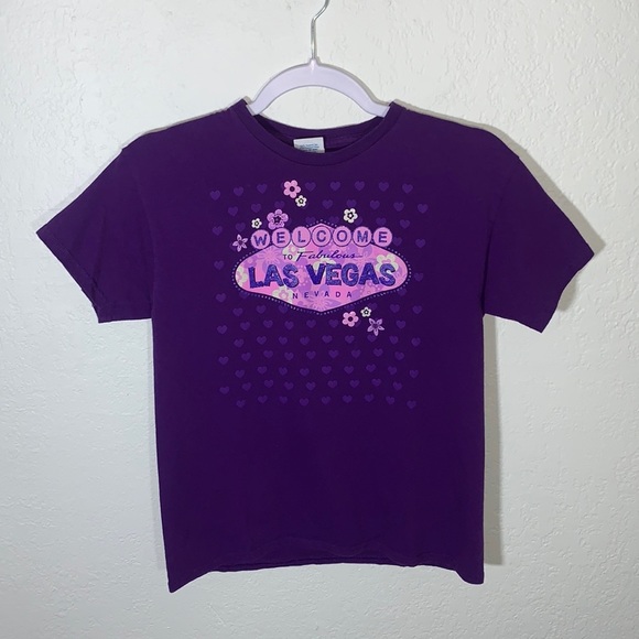 Delta Pro Weight Purple Welcome to Fabulous Las Vegas Short Sleeve T Shirt Sz L - Picture 8 of 8